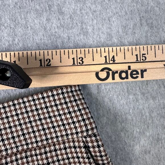 Hippie Rose Trouser Pants Brown Black Plaid Womens S High-Rise Wide Leg Pleated - Picture 10 of 13